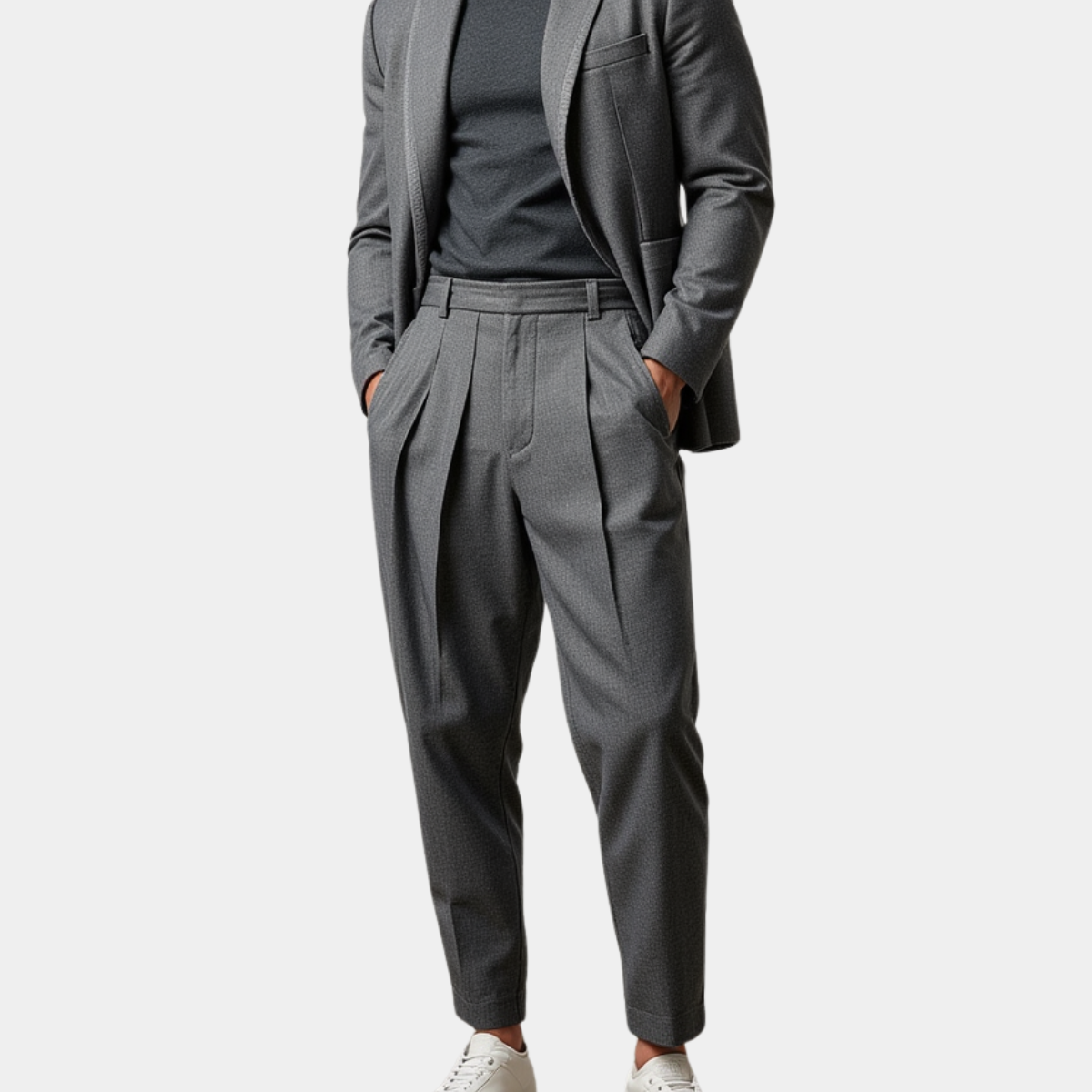 Otis | Men's High-Waist Pleated Wool Dress Pants