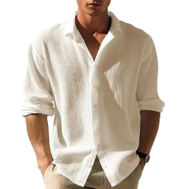 Maxwell | Men's Casual Long Sleeve Waffle Shirt