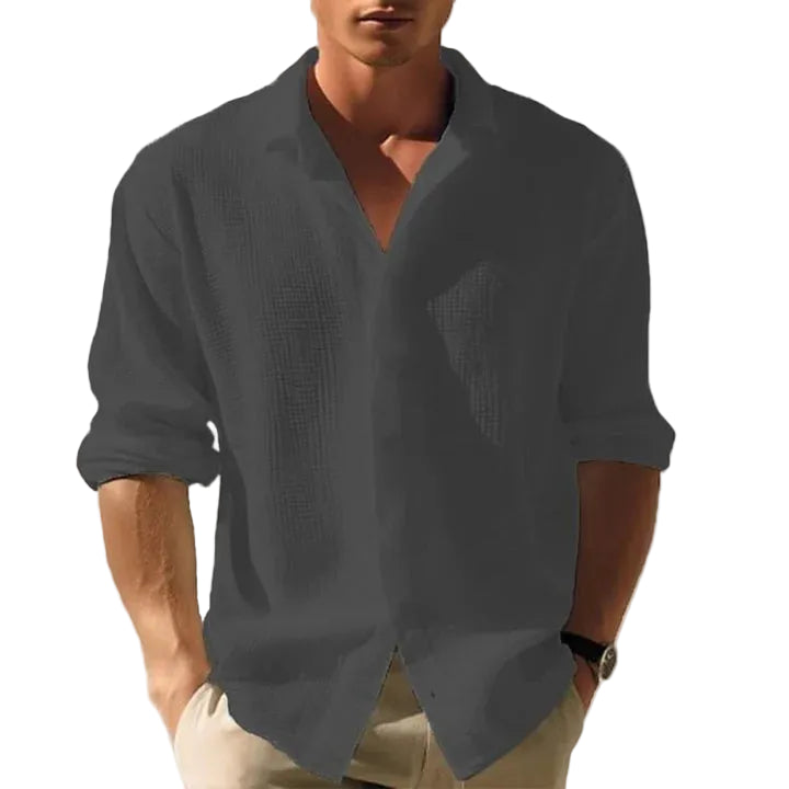 Maxwell | Men's Casual Long Sleeve Waffle Shirt