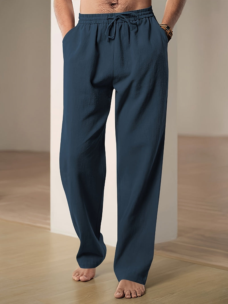 Rabbin | Men's Relaxed Fit Linen Pull-On Trousers