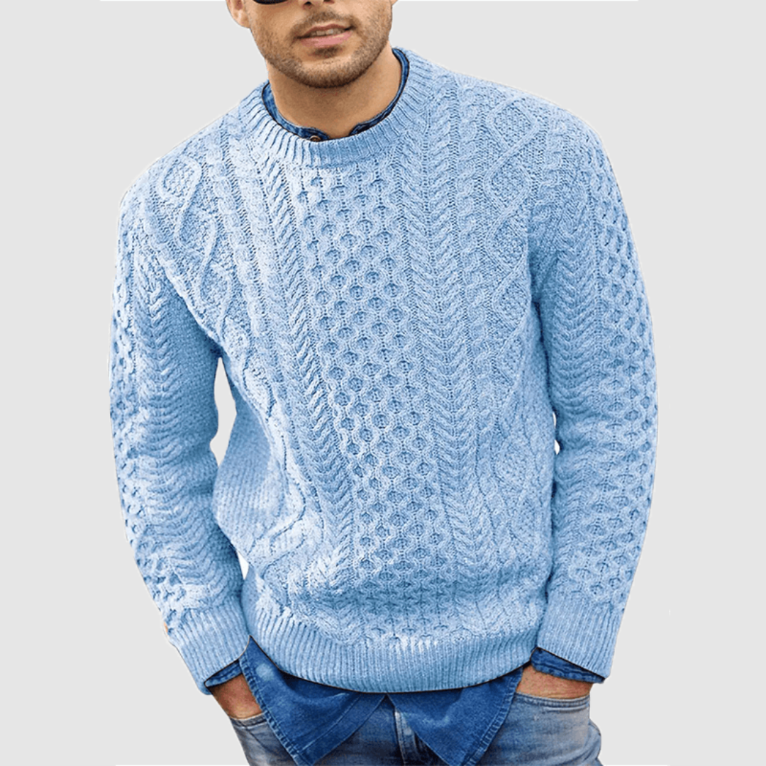 Jim | Men's Warm Crew Neck Cable Knit Sweater