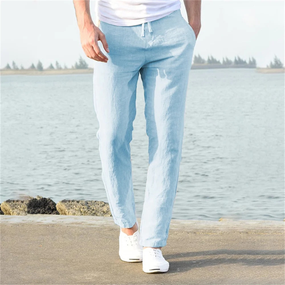 Malcom | Men's Casual Linen Drawstring Trousers