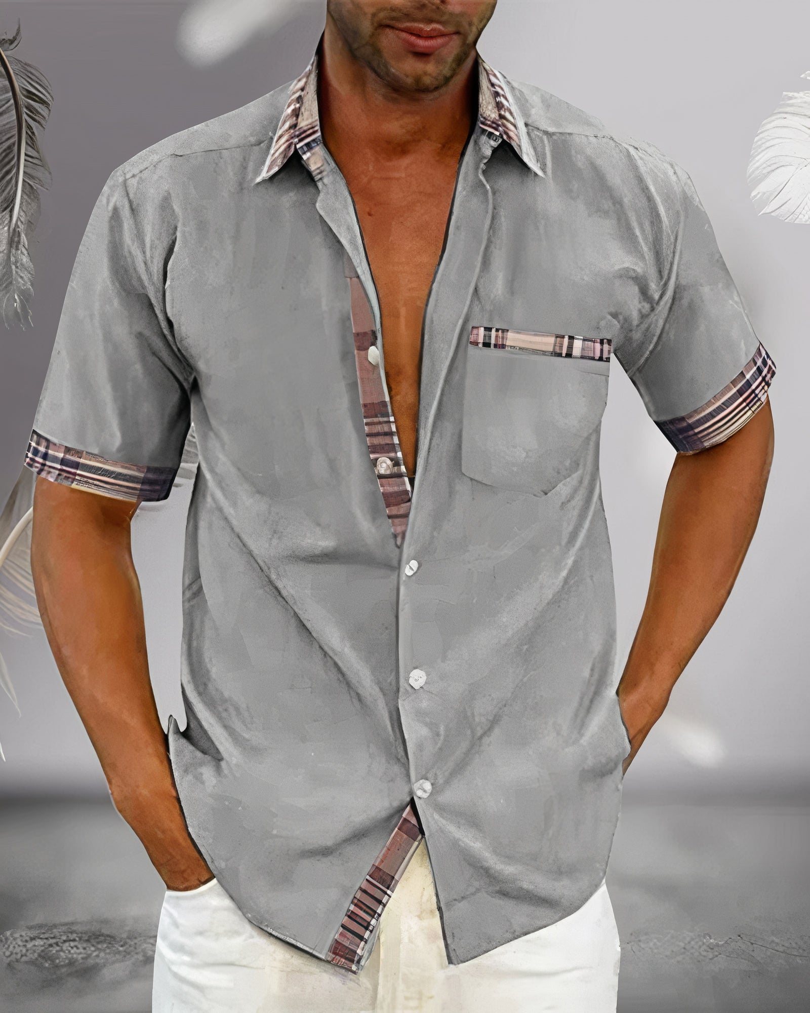 Ace | Men's Plaid Accent Button-Down Shirt
