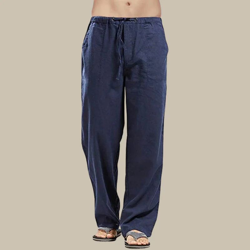 Hugo | Men's Straight-Cut Linen Drawstring Trousers