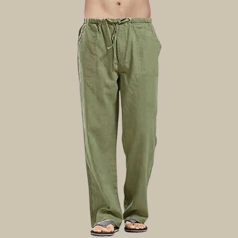 Hugo | Men's Straight-Cut Linen Drawstring Trousers