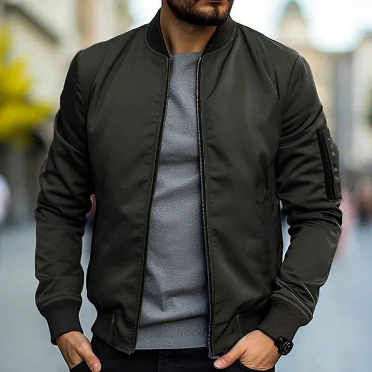 Percy | Men's Casual Bomber Jacket with Ribbed Cuffs