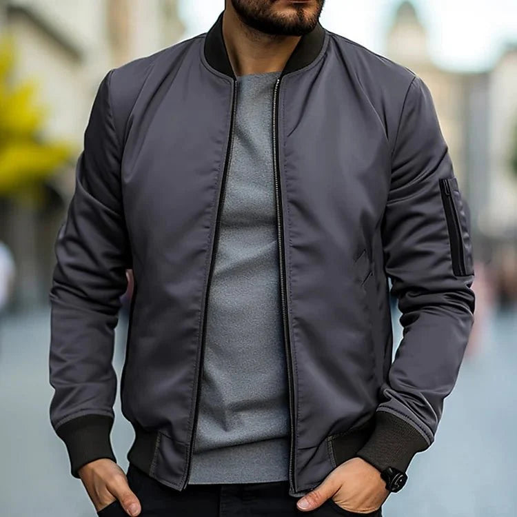 Percy | Men's Casual Bomber Jacket with Ribbed Cuffs