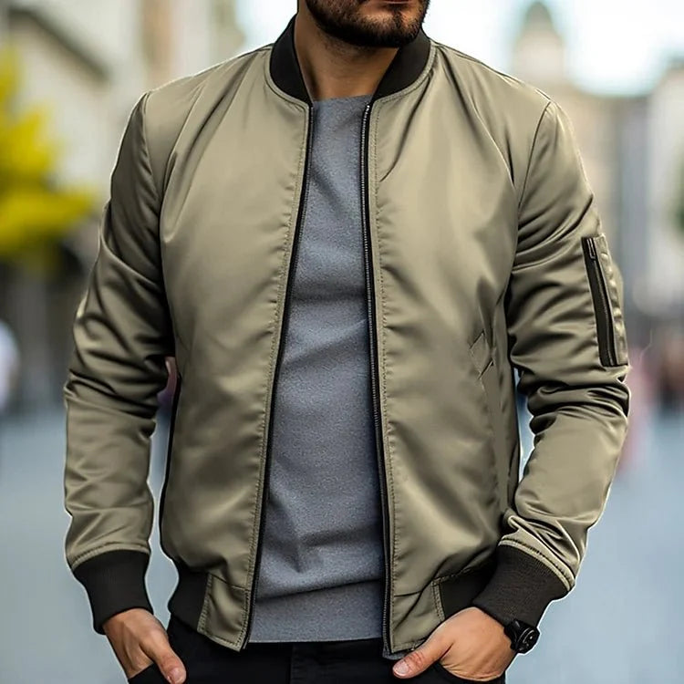 Percy | Men's Casual Bomber Jacket with Ribbed Cuffs