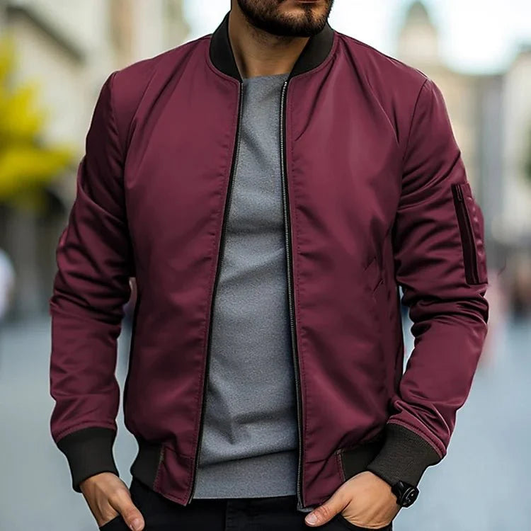 Percy | Men's Casual Bomber Jacket with Ribbed Cuffs