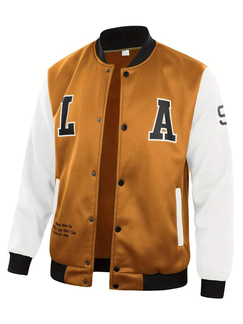 Jameson | Men's Two-Tone Varsity Baseball Jacket with Snap Buttons