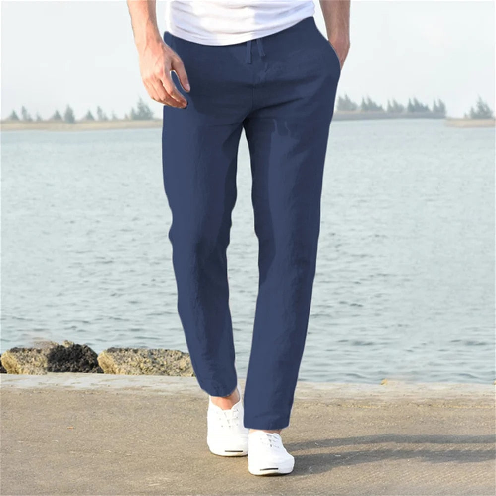 Malcom | Men's Casual Linen Drawstring Trousers