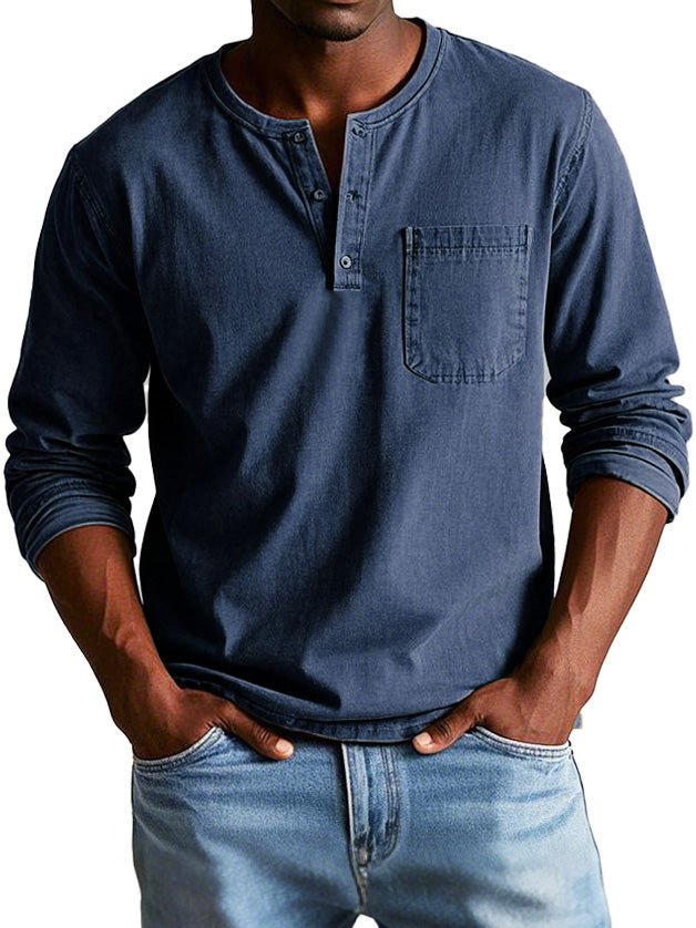 Carmelo | Men's Casual Long Sleeve Henley Shirt