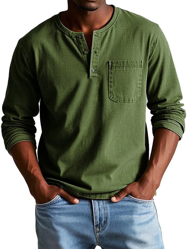 Carmelo | Men's Casual Long Sleeve Henley Shirt