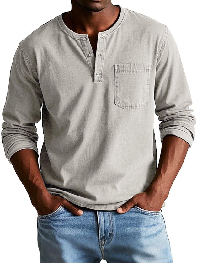 Carmelo | Men's Casual Long Sleeve Henley Shirt