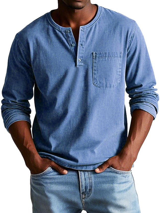 Carmelo | Men's Casual Long Sleeve Henley Shirt