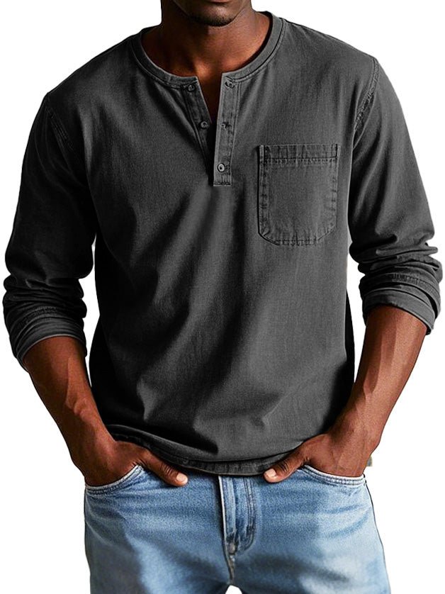 Carmelo | Men's Casual Long Sleeve Henley Shirt
