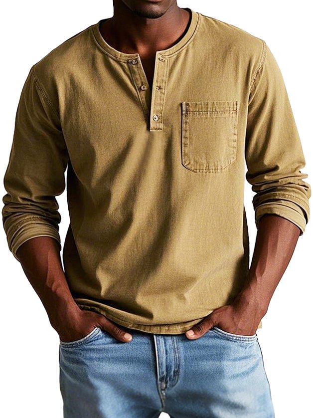 Carmelo | Men's Casual Long Sleeve Henley Shirt