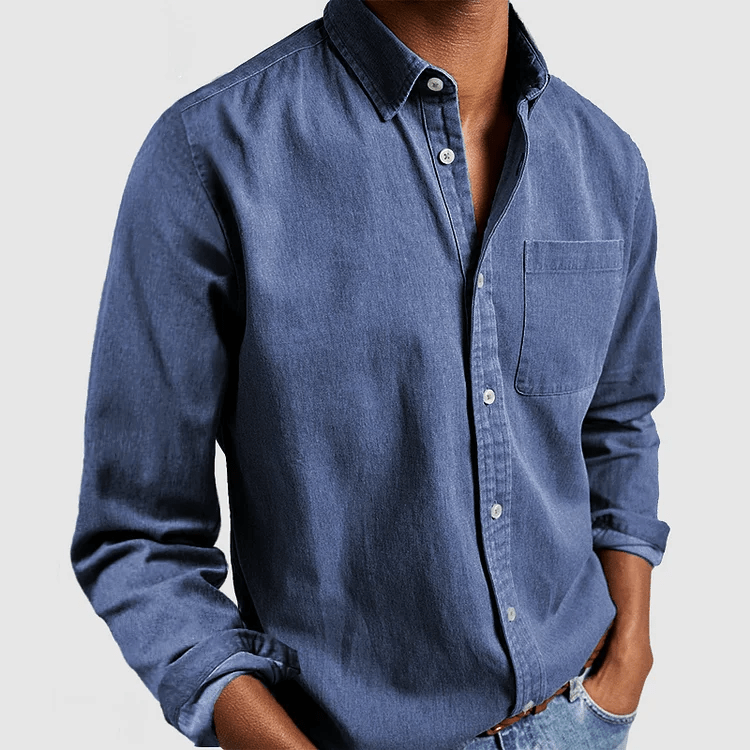 Daniel | Men's Casual Long Sleeve Shirt with Chest Pocket