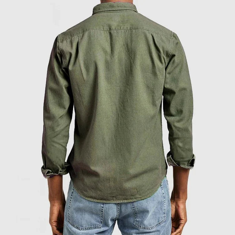 Daniel | Men's Casual Long Sleeve Shirt with Chest Pocket
