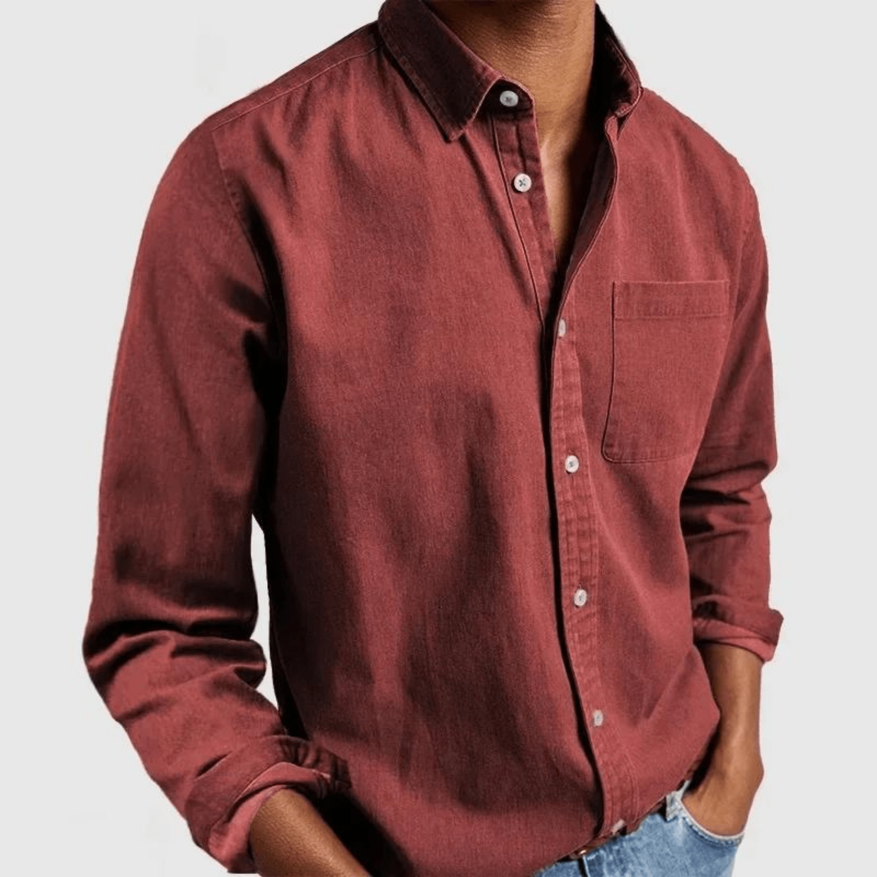Daniel | Men's Casual Long Sleeve Shirt with Chest Pocket