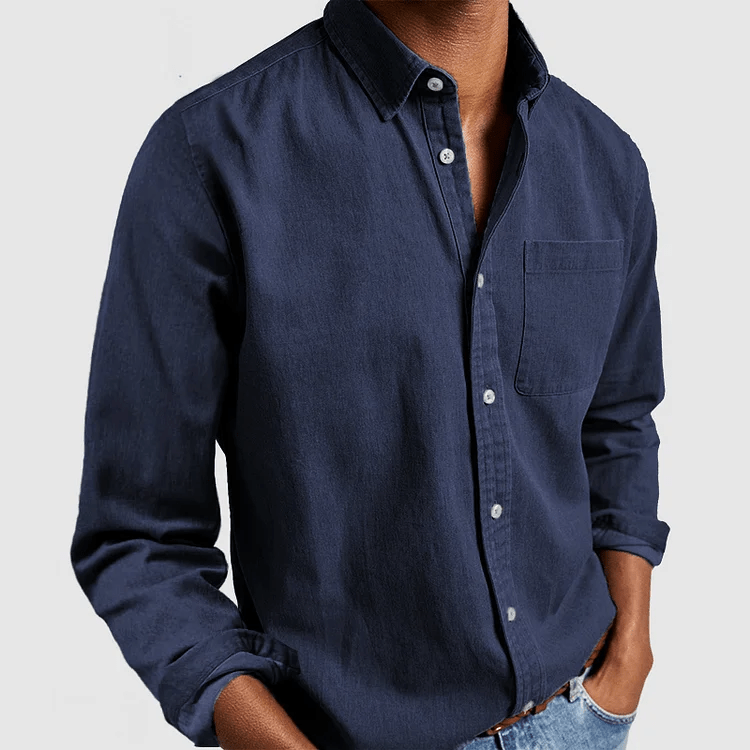 Daniel | Men's Casual Long Sleeve Shirt with Chest Pocket