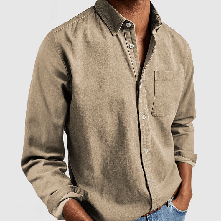 Daniel | Men's Casual Long Sleeve Shirt with Chest Pocket
