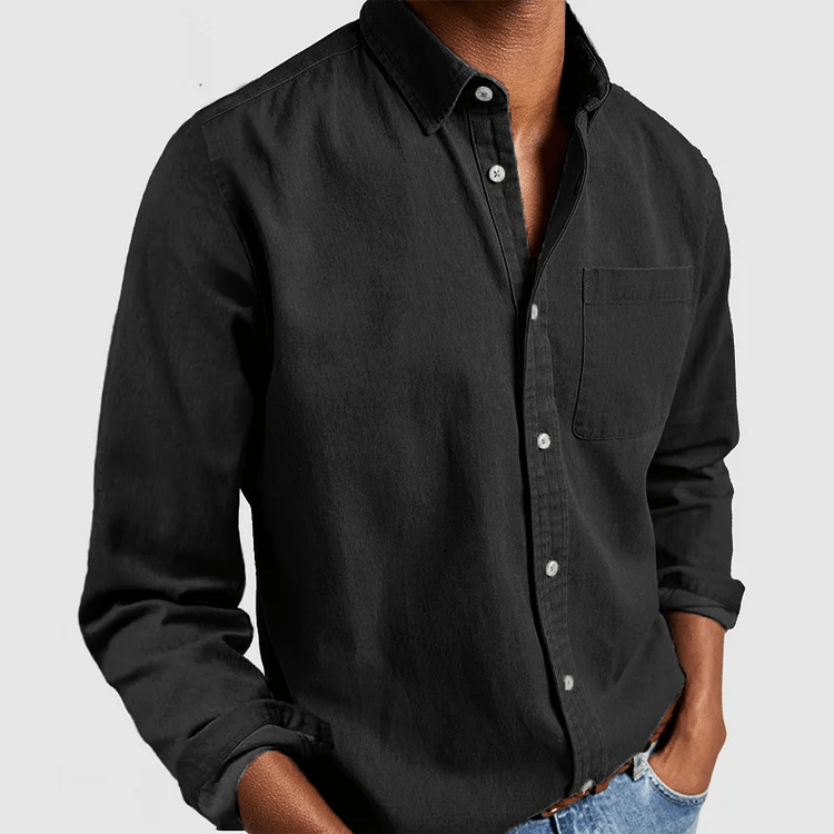 Daniel | Men's Casual Long Sleeve Shirt with Chest Pocket