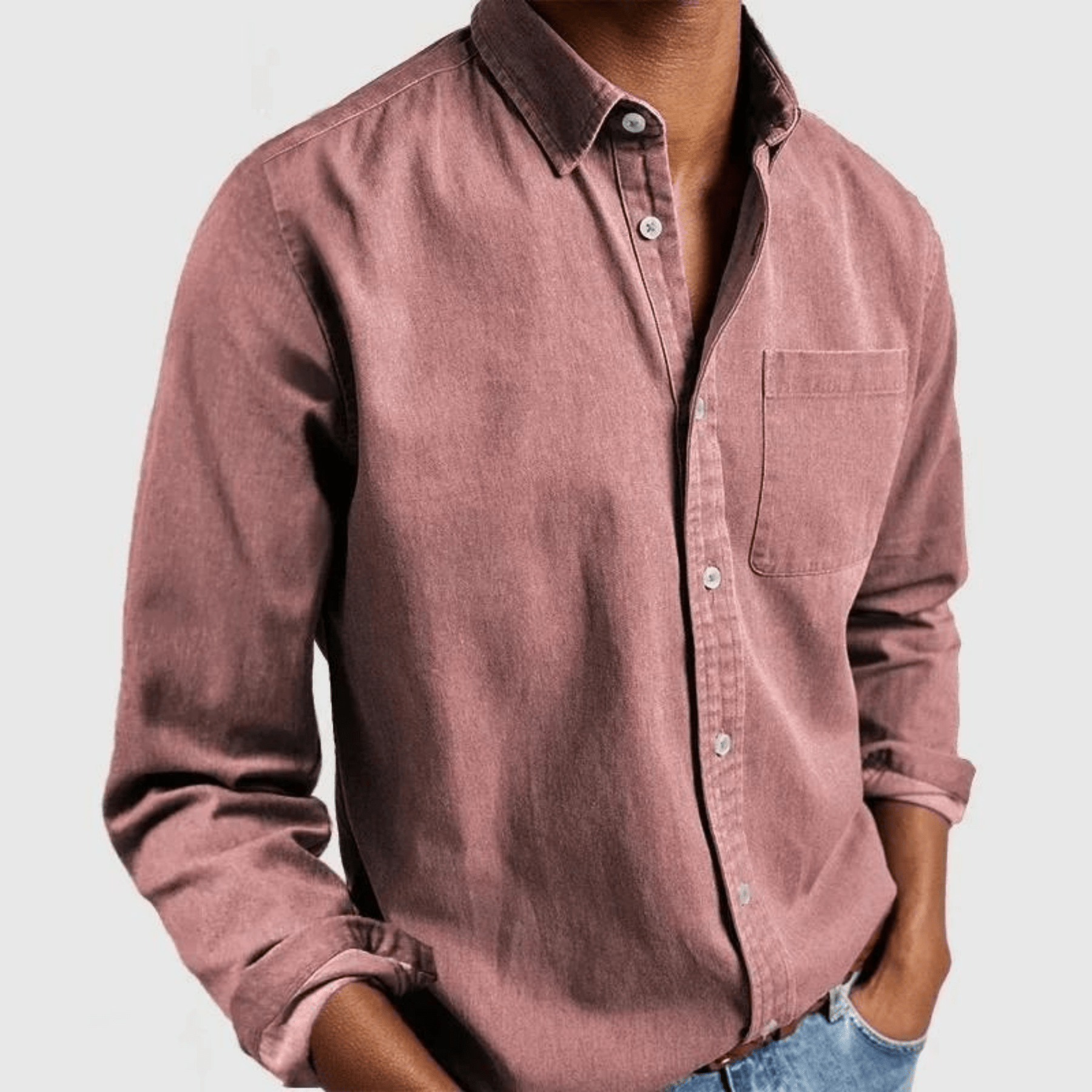 Daniel | Men's Casual Long Sleeve Shirt with Chest Pocket