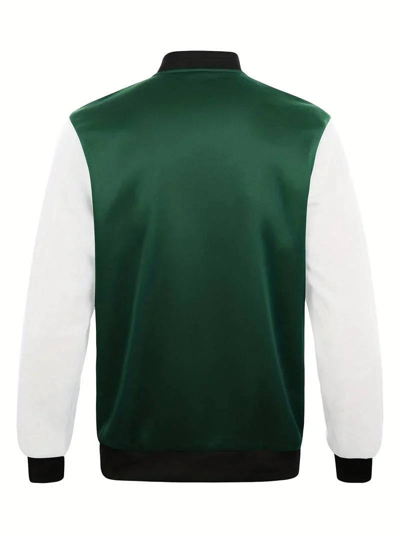 Jameson | Men's Two-Tone Varsity Baseball Jacket with Snap Buttons