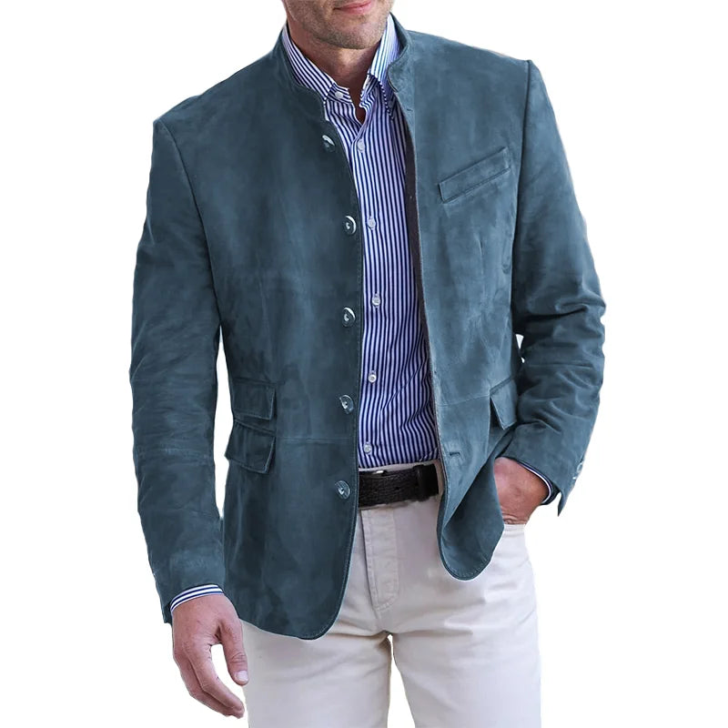 Maddox | Men's Stand Collar Suede Blazer Jacket