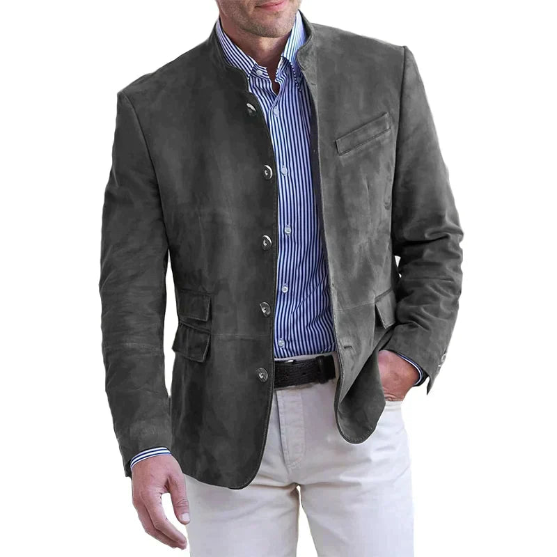Maddox | Men's Stand Collar Suede Blazer Jacket
