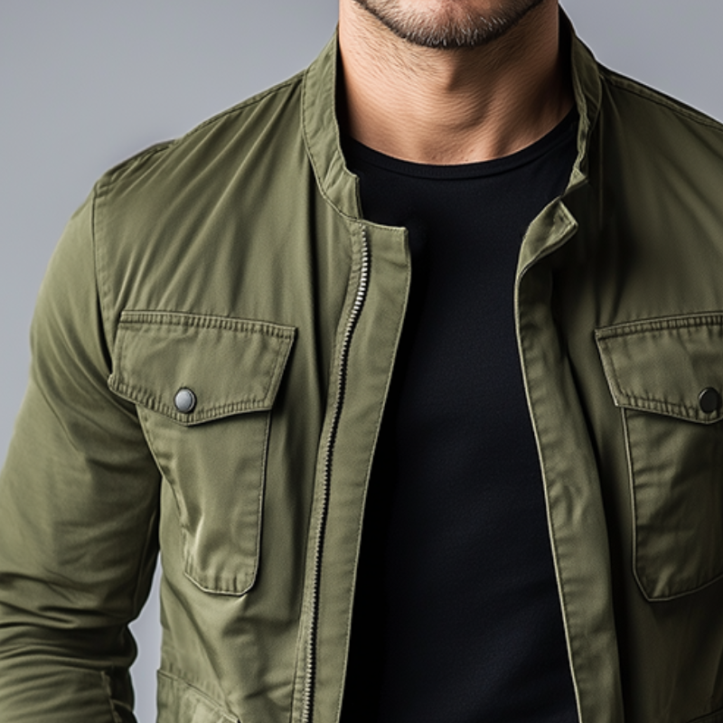 Patrick | Men's Stand Collar Zipper Jacket with Pockets