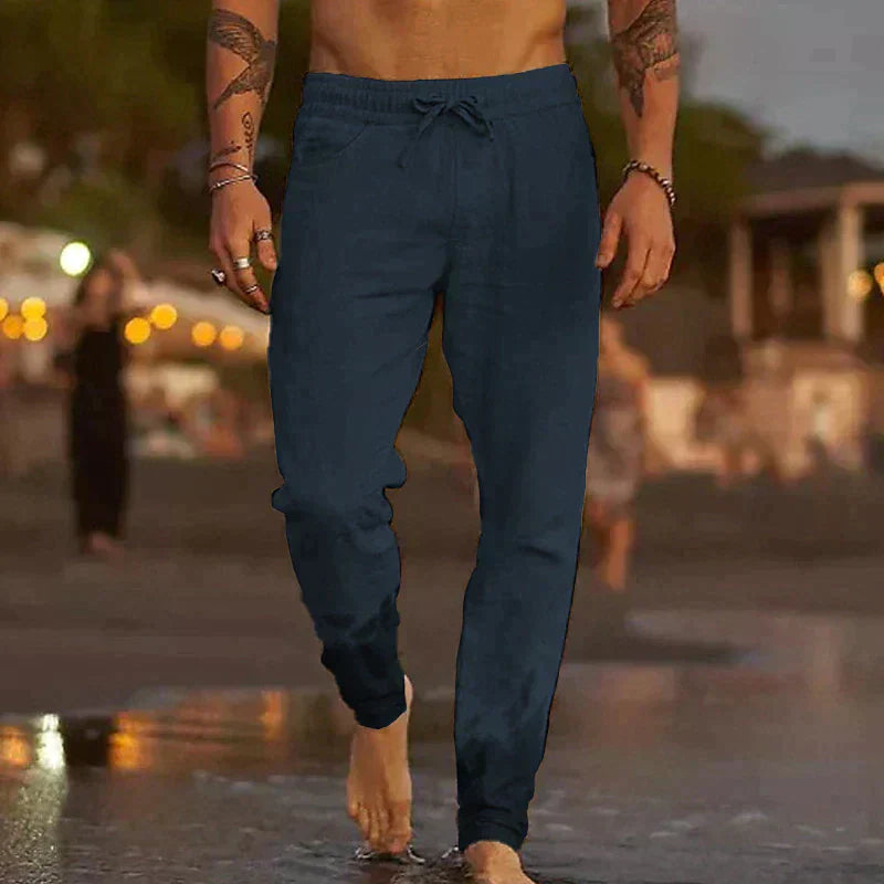 Jaime | Men's Linen Drawstring Casual Trousers