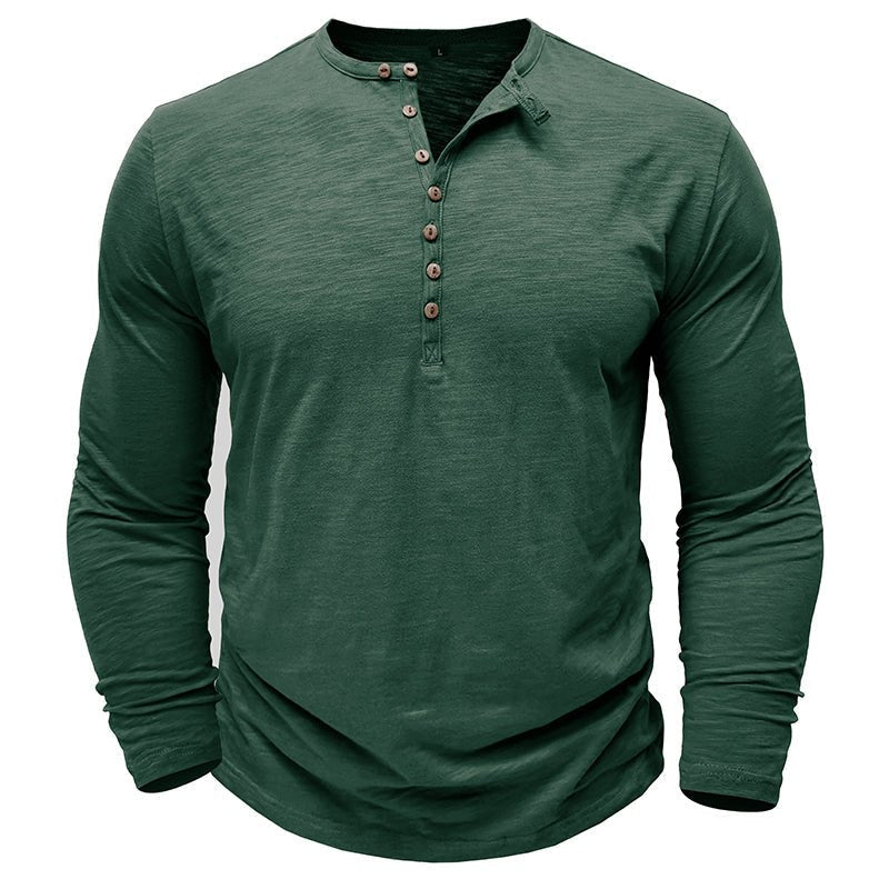 Kieran | Men's Long Sleeve Button Placket T-Shirt