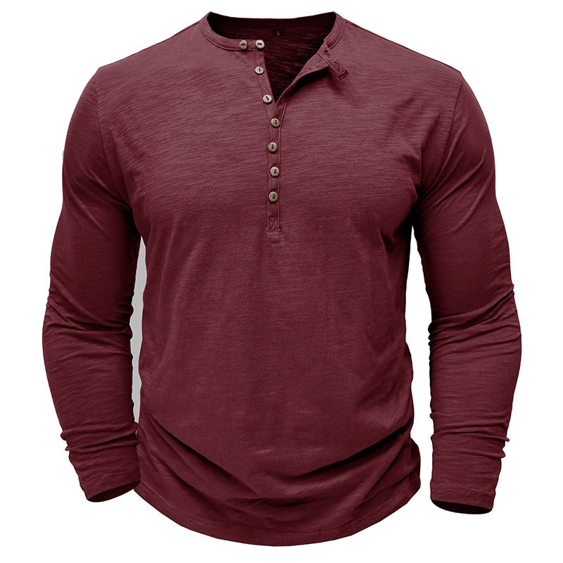 Kieran | Men's Long Sleeve Button Placket T-Shirt