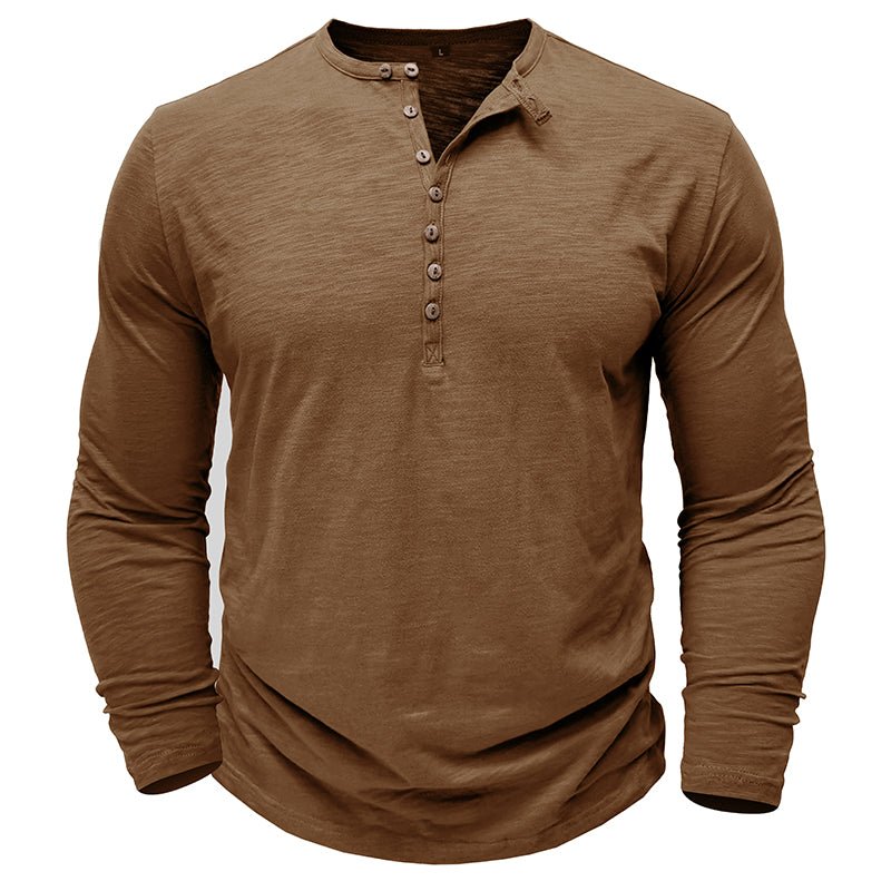 Kieran | Men's Long Sleeve Button Placket T-Shirt