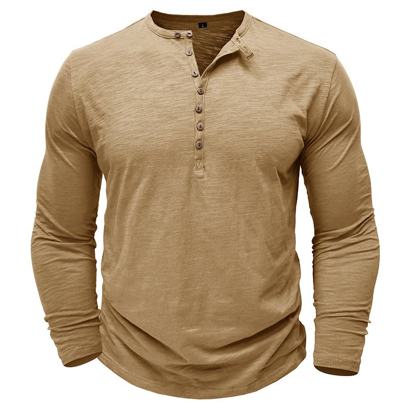 Kieran | Men's Long Sleeve Button Placket T-Shirt