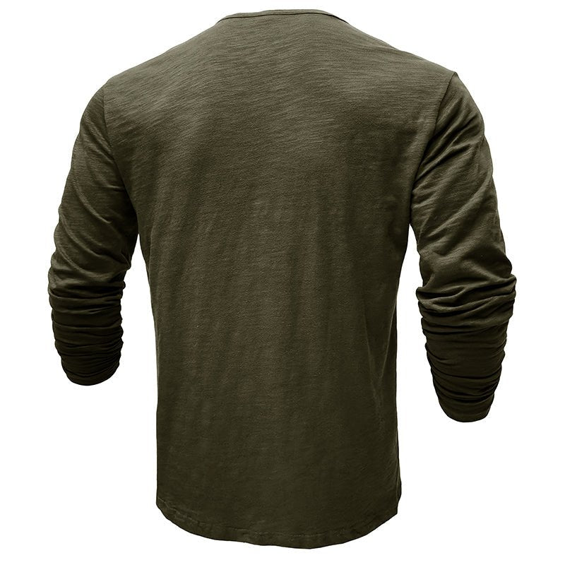 Kieran | Men's Long Sleeve Button Placket T-Shirt