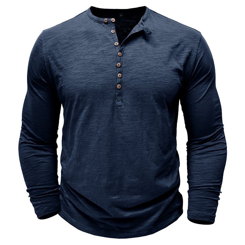 Kieran | Men's Long Sleeve Button Placket T-Shirt