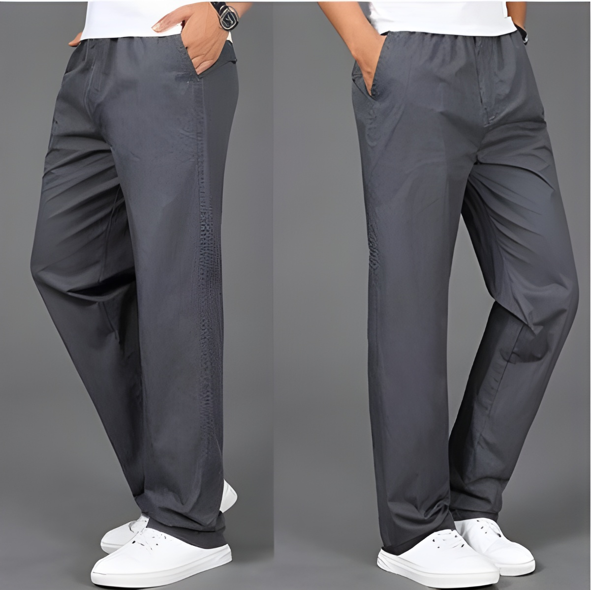 Arthur |  Men's Casual Elastic Waist Cargo Pants with Pockets