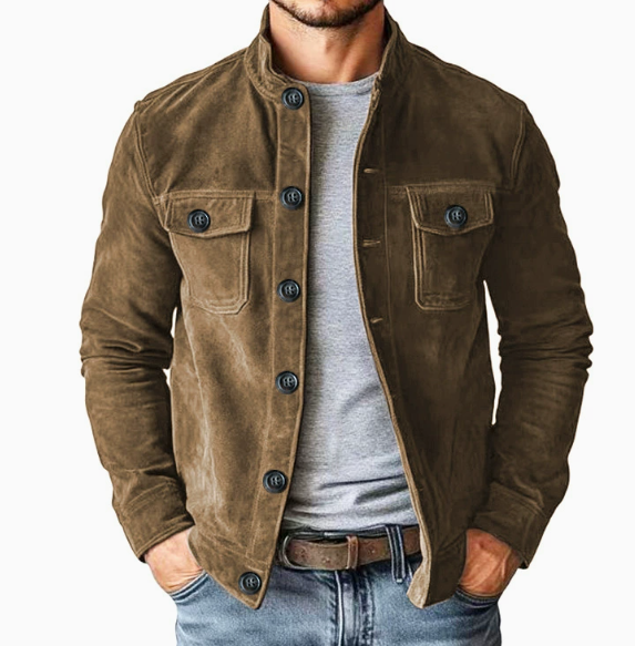 Erick | Men's Cotton Stand Collar Casual Button Jacket