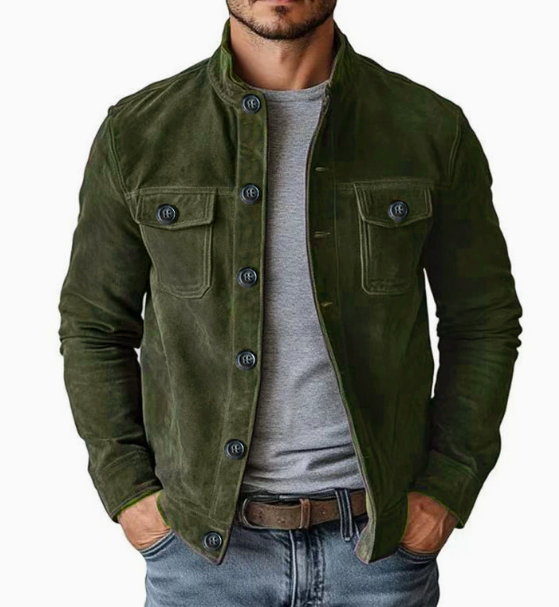 Erick | Men's Cotton Stand Collar Casual Button Jacket