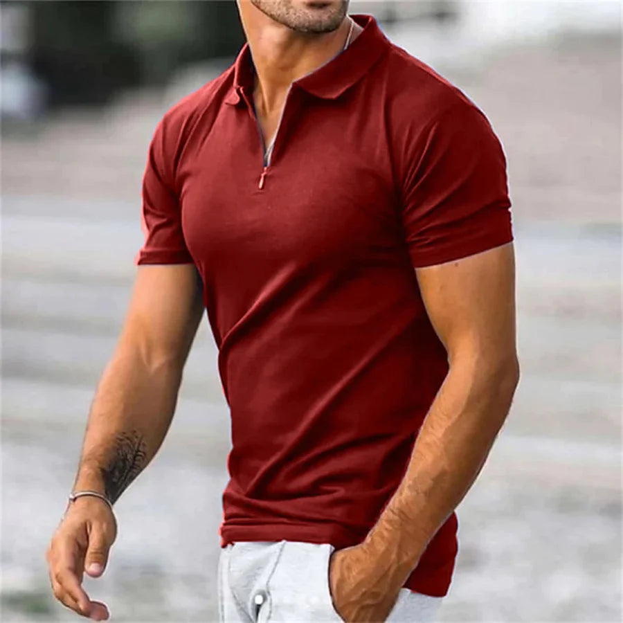 Andy | Men's Quarter-Zip Knit Polo Shirtwith Collar