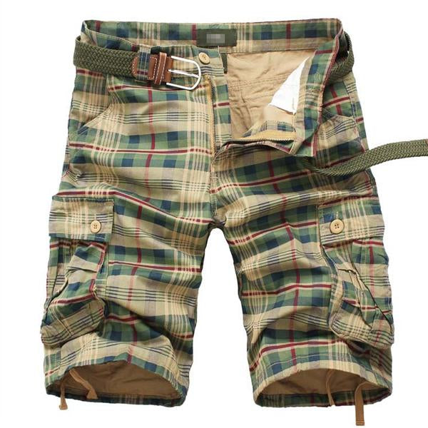 Banks | Men's Plaid Cargo Shorts with Adjustable Belt