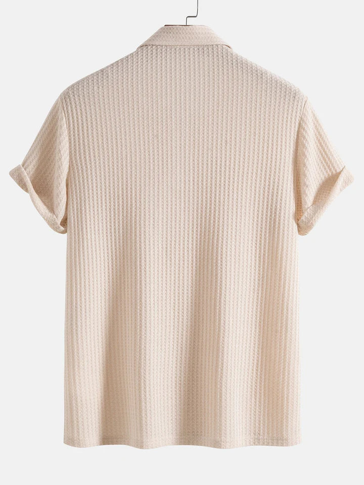 Kale | Men's Casual Knitted Waffle Polo Shirt