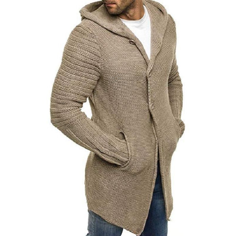 Sherwin | Men's Long-Length Hooded Knit Cardigan