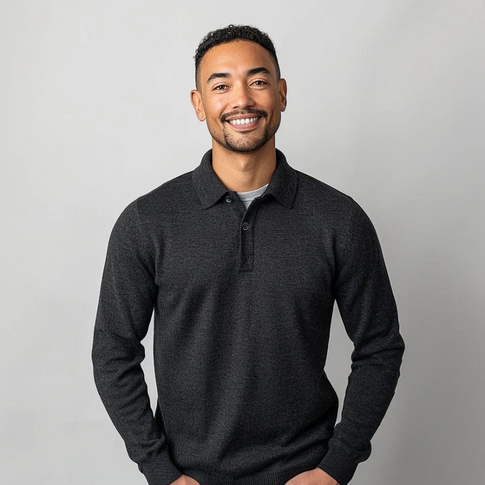 Horace | Men's Casual Long Sleeve Knit Polo Sweater