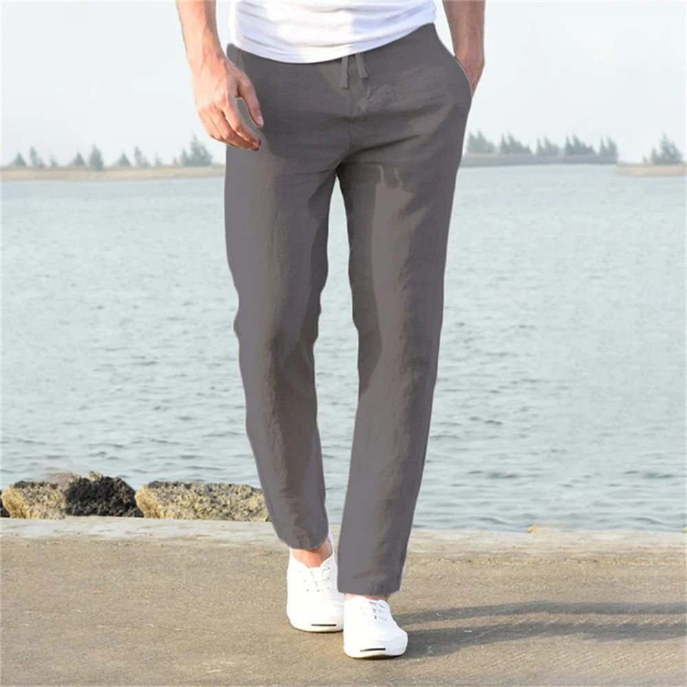 Malcom | Men's Casual Linen Drawstring Trousers