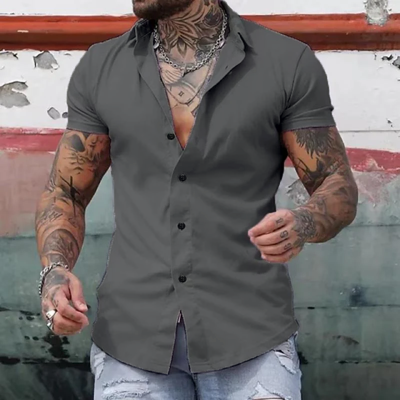 Hunter | Men's Lapel Short Sleeve Casual Shirt