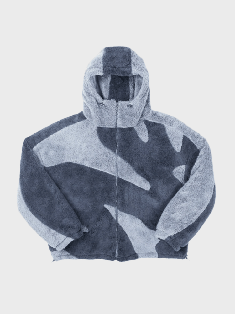 Ezra | Men's Abstract Print Fleece Jacket with Hood